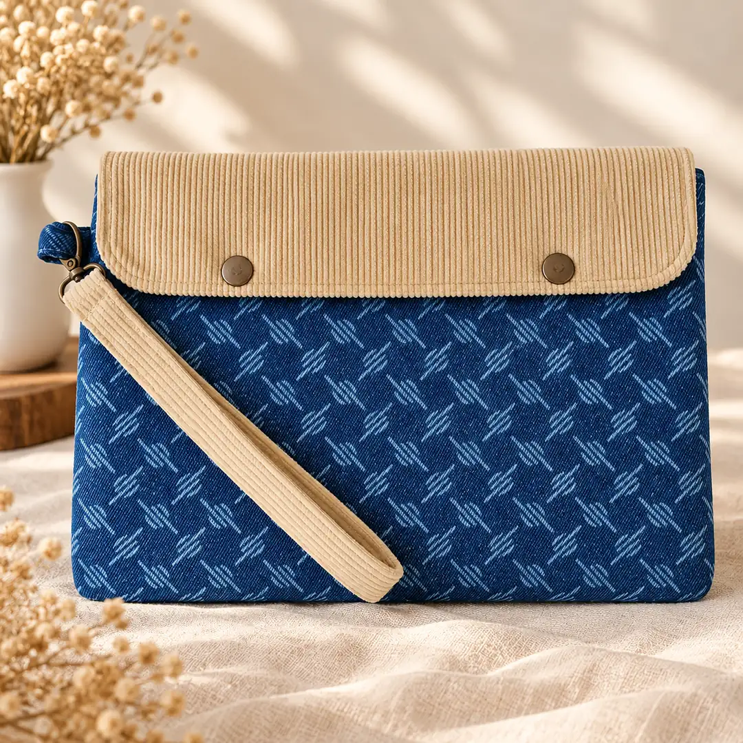 El Yapımı Denim Tablet Kılıfı – Bilek Askılı